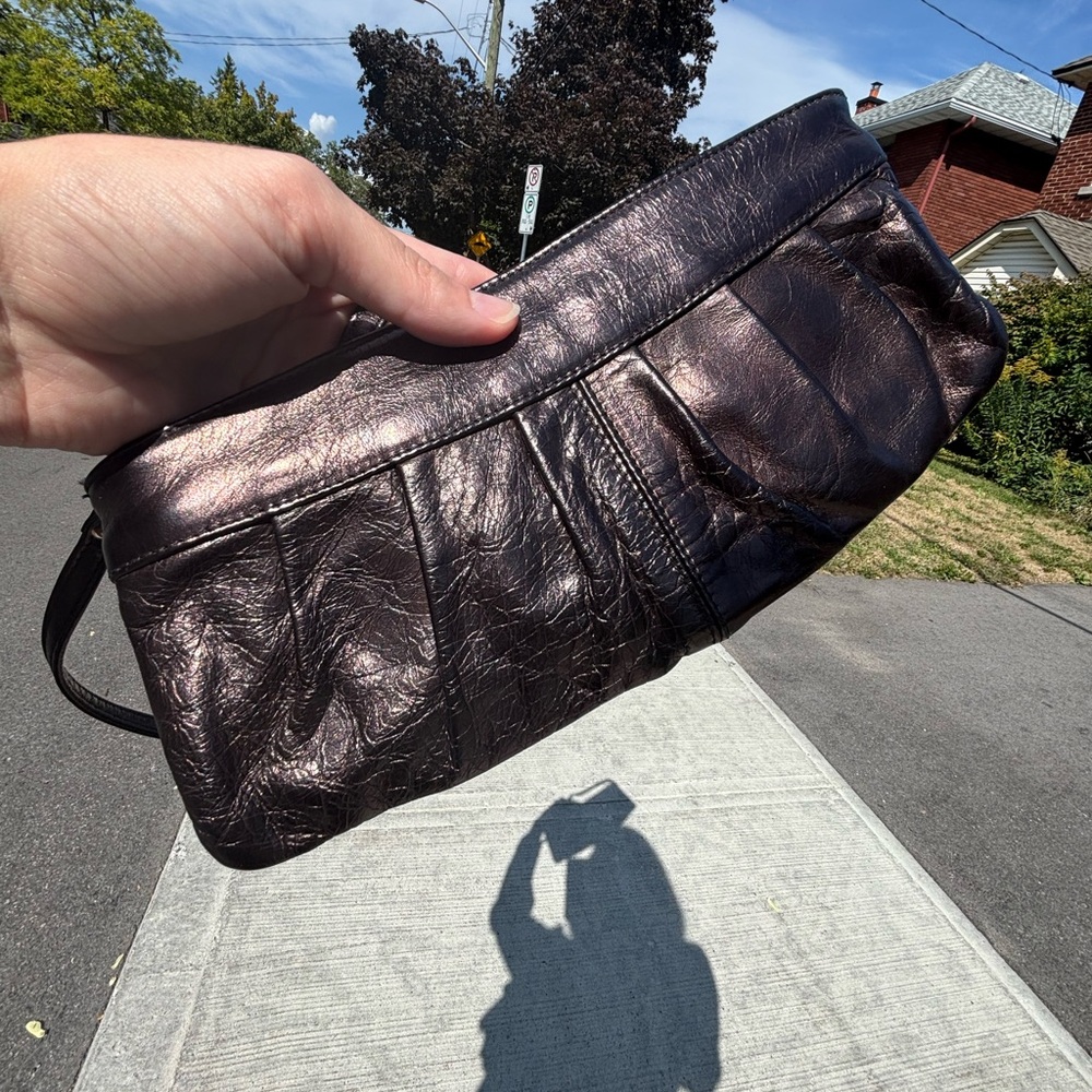Vintage ALDO Made in Canada 100% Leather Shoulder Bag/Clutch
